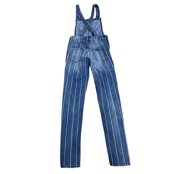 h&m Divided Women's Striped Adjustable Strap Denim Overalls Size 4 - Picture 3 of 6